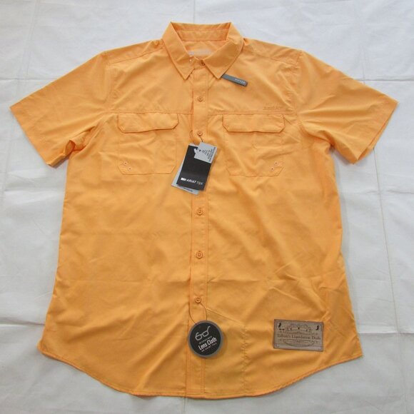 Ariat Men's Ventek Short Sleeve Outbound Fitted Button Shirt Peach 10058856 - Picture 2 of 4